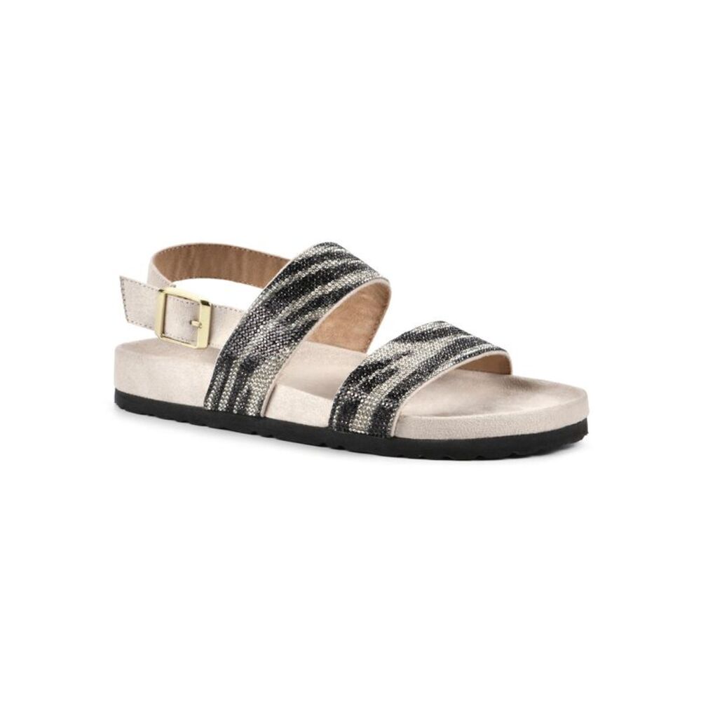 WHITE MOUNTAIN FOOTBEDS Womens Beige Footbed Open Platform Slingback Sandal 8 M